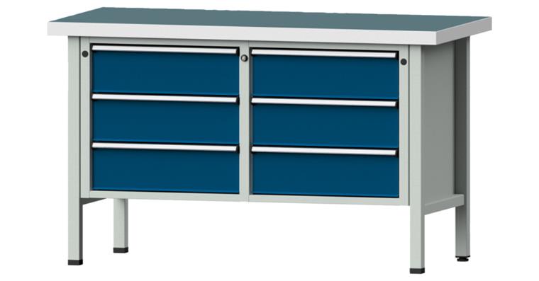 Cabinet workbench model 108 V universal plate height 900 mm RAL 7035/5010