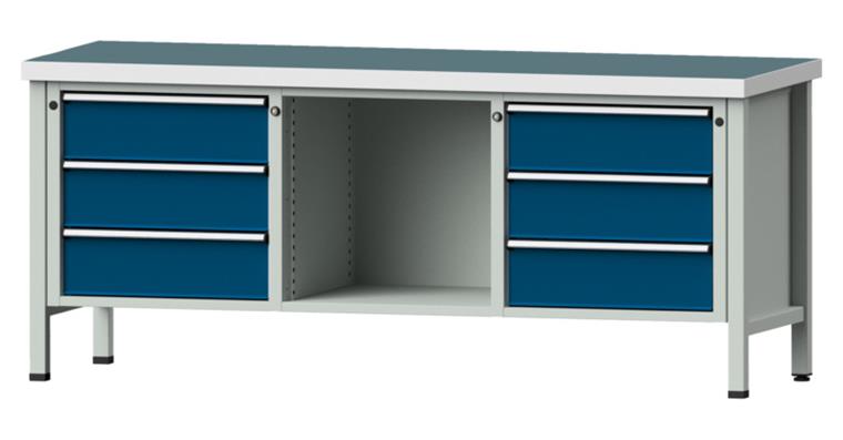 Cabinet workbench model 120 V universal plate height 850 mm RAL 7035/5010