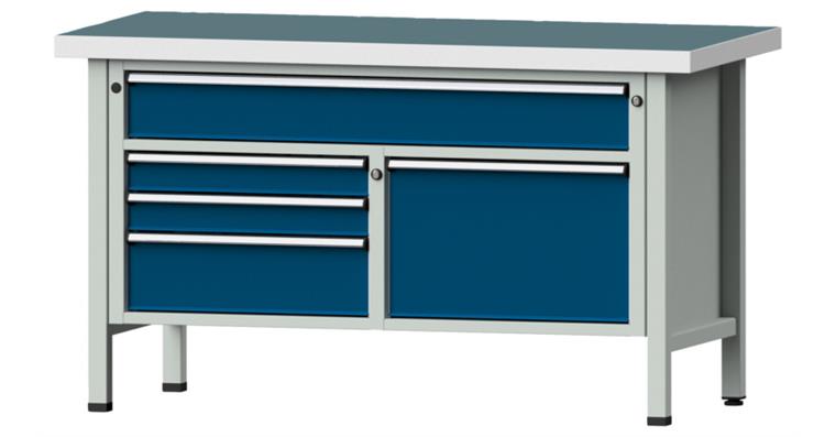 Cabinet workbench model 256 V universal plate height 850 mm RAL 7035/5010