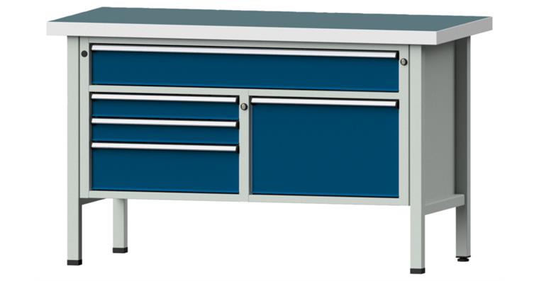 Cabinet workbench model 256 V universal plate height 900 mm RAL 7035/5010