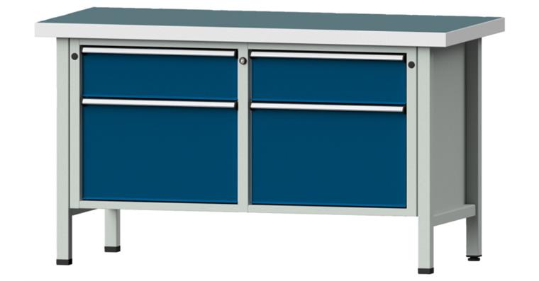 Cabinet workbench model 205 V universal plate height 850 mm RAL 7035/5010