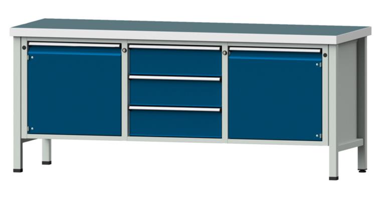 Cabinet workbench model 122 V universal plate height 850 mm RAL 7035/5010