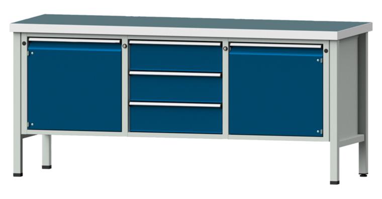 Cabinet workbench model 122 V universal plate height 900 mm RAL 7035/5010