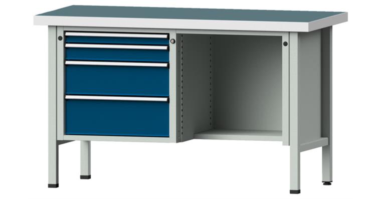 Cabinet workbench model 341 V universal plate height 900 mm RAL 7035/5010