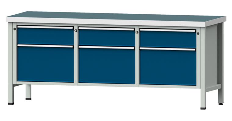 Cabinet workbench model 223 V universal plate height 850 mm RAL 7035/5010