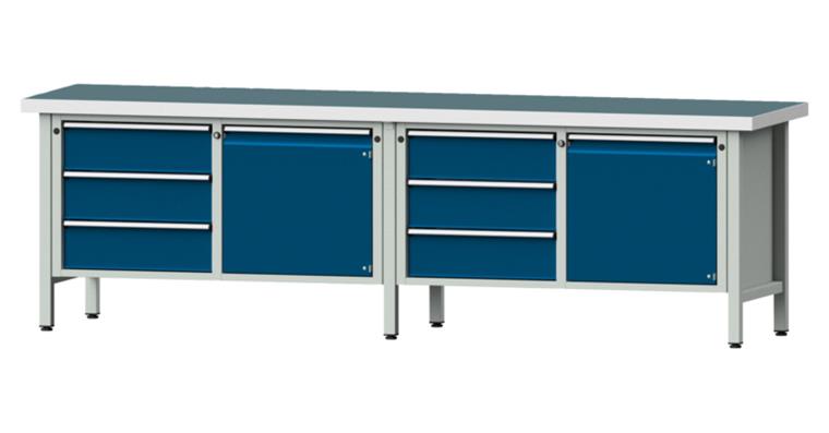 Cabinet workbench model 106 V universal plate height 850 mm RAL 7035/5010