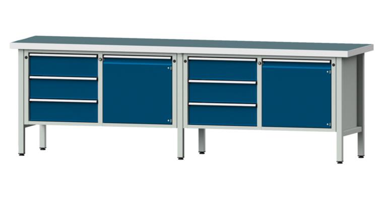 Cabinet workbench model 106 V universal plate height 900 mm RAL 7035/5010