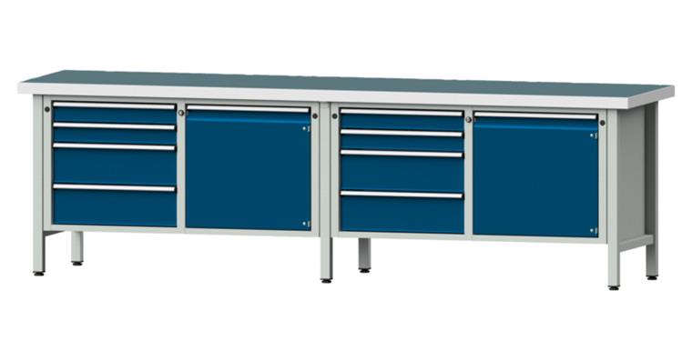Kastenwerkbank Modell 131 V Universal-Platte Höhe 850 mm RAL 7035/5010