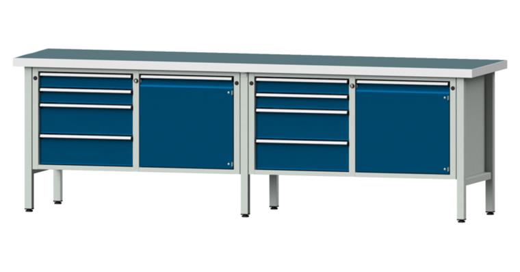 Cabinet workbench model 131 V universal plate height 900 mm RAL 7035/5010