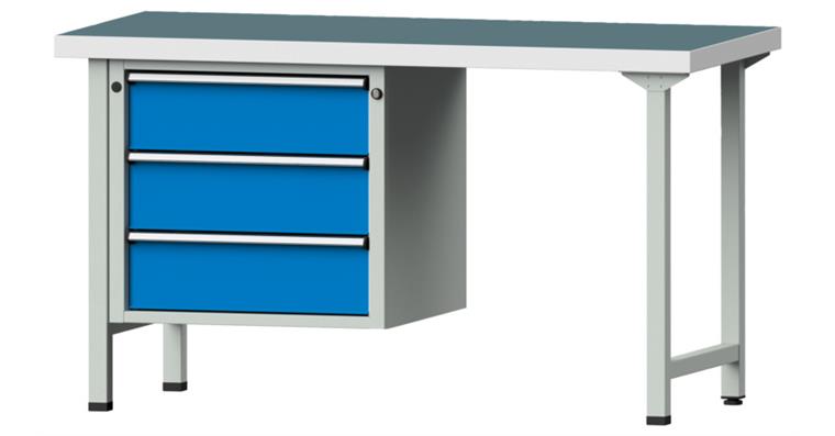 Kombiwerkbank 1500x700x850mm Modell 706V Universal-Platte RAL7035/5012