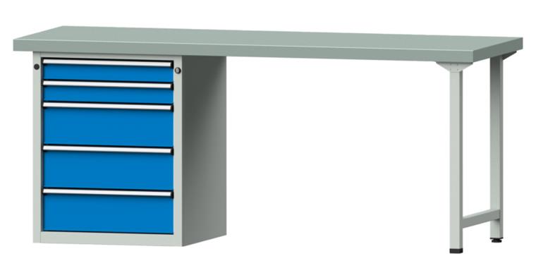 1082078175 Combination workbench 2000x700x850mm model 830V pl. w/ sh. st coat. RAL7035/5012