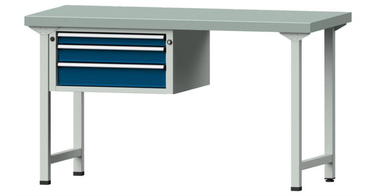 Combination workbench 1500x700x850mm model 502V pl. w/ sh. st coat. RAL7035/5010