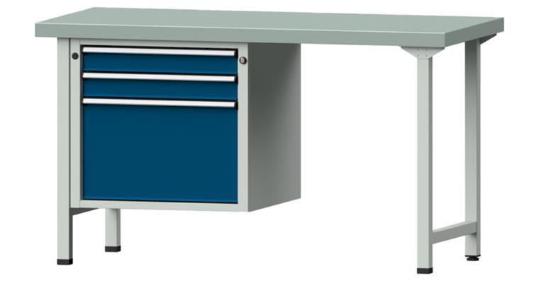 1082078462 Combination workbench 1500x700x850mm model 702V pl. w/ sh. st coat. RAL7035/5010