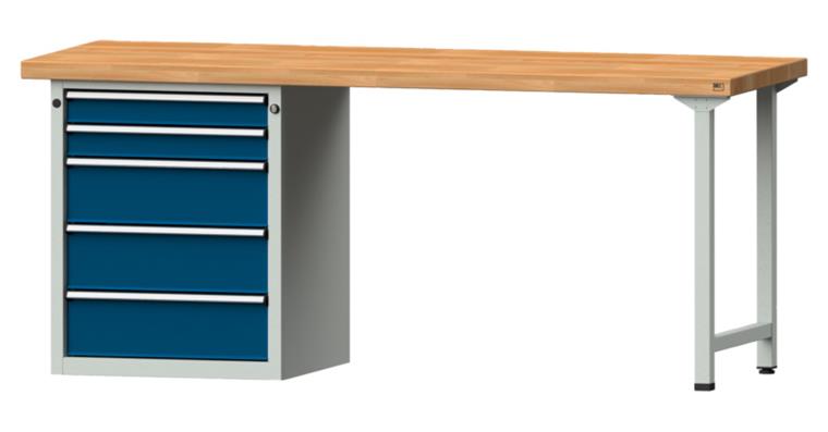 1082078473 Kombiwerkbank 2000x700x850mm Modell 830V Buche-Massiv-Platte RAL7035/5010