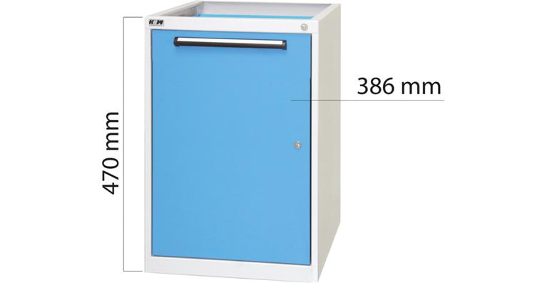 Door cabinet HxWxD 470x572x600 mm RAL 7035/5012 1x door