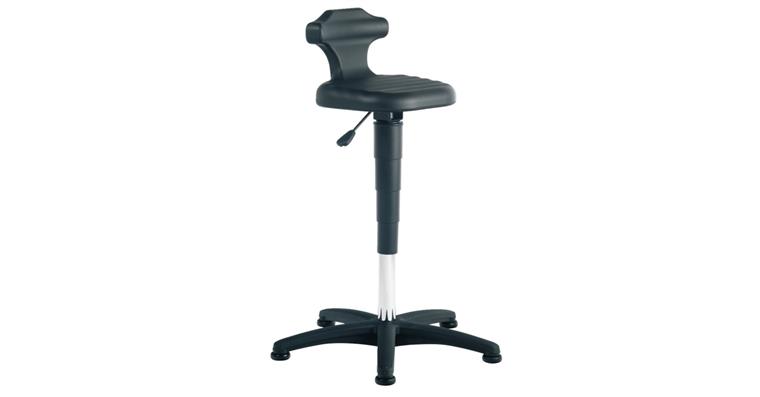 1082454202 Stand/sit chair Flex cross base w/ glider SoftTouch PU foam seat ht. 510-780 mm