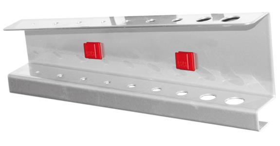 Innensechskanthalter HxBxT 50/70x200x25 mm für 9 Schlüssel Ø 2-11 mm alufarben