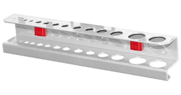 Drill bit holder/hex socket holder HxWxD 35x390x30mm f. 28 pcs div. dia. anthr.