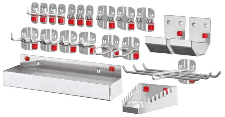 Werkzeughalter-Sortiment ABAX® 21-teilig alufarben