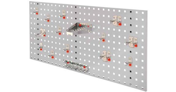 Einsteiger-Set 5 1xLochplatte lichtgrau 450x1000 mm 15xWerkzeughalter alufarben