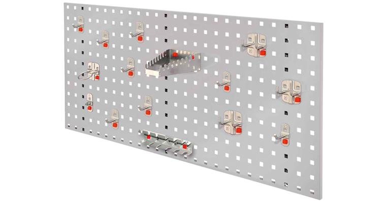 1082484201 Starter set 5 1x perf. plate light grey 450x1000mm, 15x tool holder alu-coloured