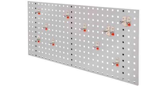 Einsteiger-Set 1 1xLochplatte lichtgrau 450x1000 mm 10xWerkzeughalter alufarben