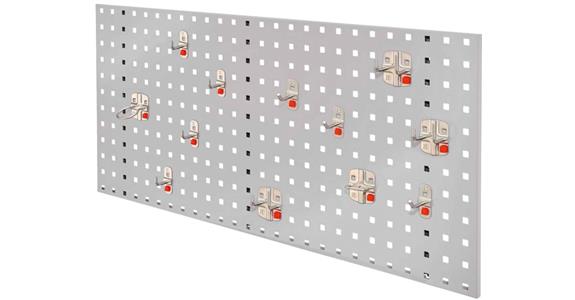 Einsteiger-Set 2 1xLochplatte lichtgrau 450x1000 mm 12xWerkzeughalter alufarben