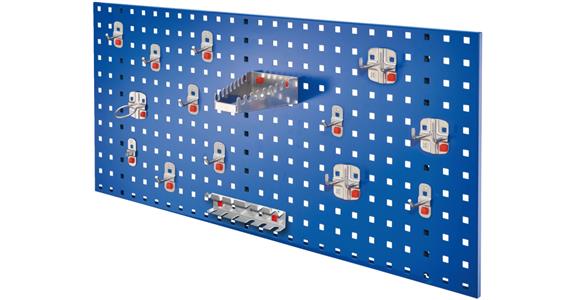 Einsteiger-Set 5 1xLochplatte enzianblau 450x1000 mm 15xWerkzeughalter alufarben