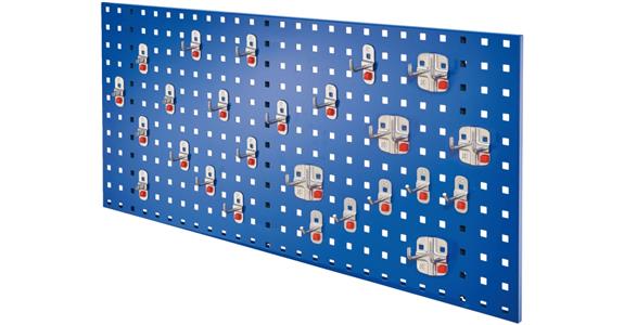 Einsteiger-Set 8 1xLochplatte enzianblau 450x1000 mm 25xWerkzeughalter alufarben