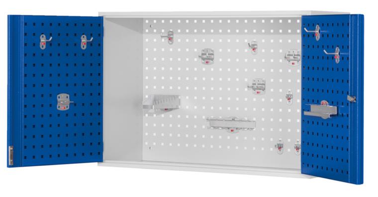 Lochplatten-Hängeschrank  RAL 5012 620x920x335 mm