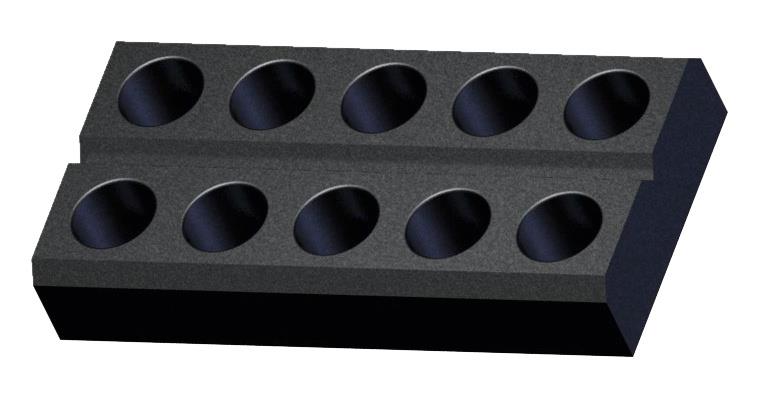 CNC tool chuck holder HSK 63 for 10 chucks, made of black EPP foam