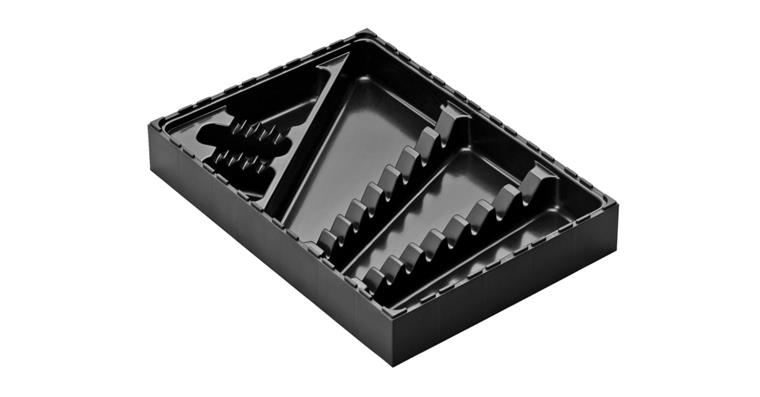 1084134208 Werkzeugaufnahme ABS Gabel-/Gabelringschlüsselbox 12 Steckplätze 48x240x336 mm