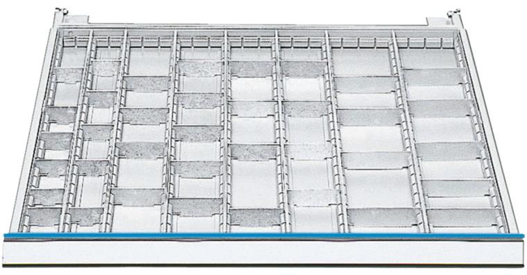 Drawer fixture centre rails+dividers ser. 70/705 mod. 705 H 75 mm
