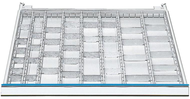 Schubladeneinrichtung Mittelschienen+Trennw. Se. 70/705 Mod. 705 H 100+125 mm