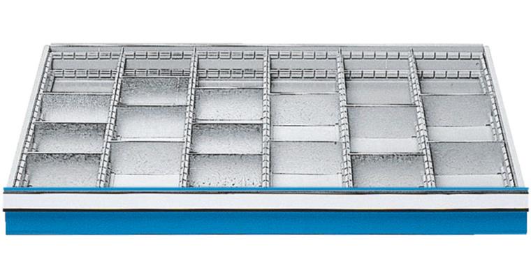 Drawer fixture centre rails+dividers ser. 100/1005 mo. 1007 H 50 mm