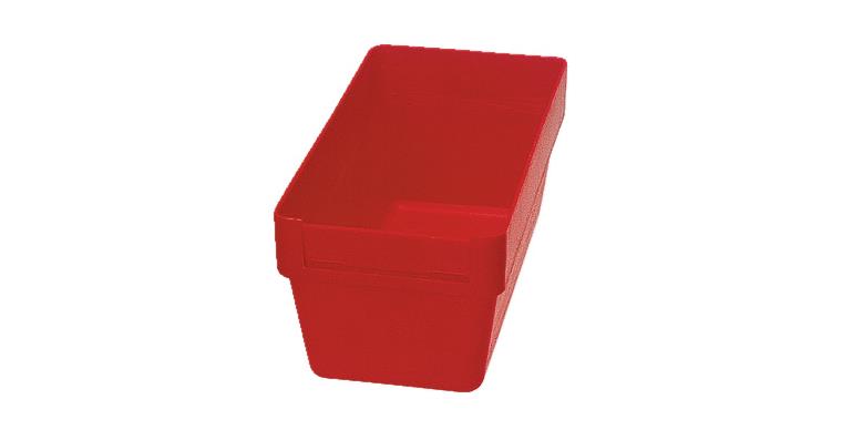 Small parts boxes 150x75 mm red impact-resistant polysty. box ht. 65 pack=8 pcs