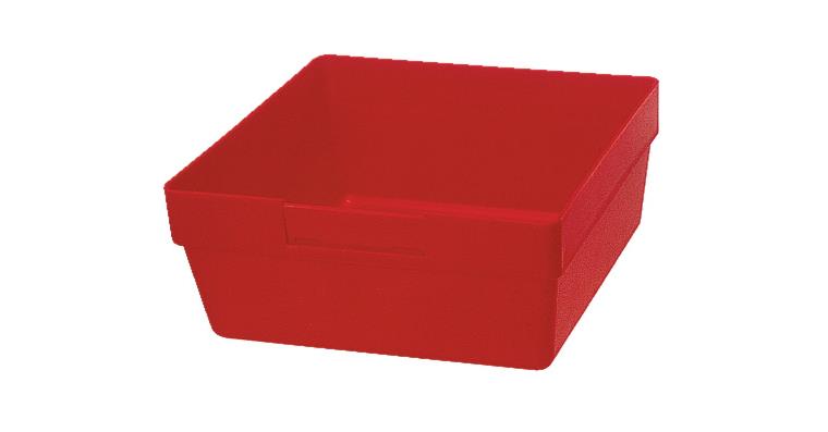 Small parts boxes 150x150 mm red impact-resistant polysty. box ht. 50 pack=4 pcs