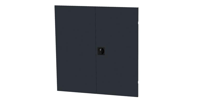 Hinged door 2 piece cabinet width 980mm useful height 900mm RAL 7016
