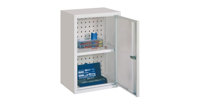 1084847201 Hängeschrank Rückwand gelocht Vollblechtür B 400mm RAL 7035/7035 lichtgrau