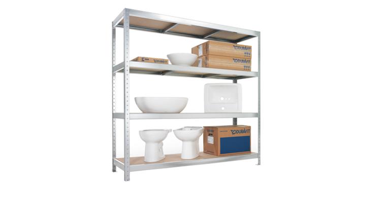 Wide-span shelf Speed-Rack zinc-plated 2000x1970x600 4 shelves max. 0.5t/shelf