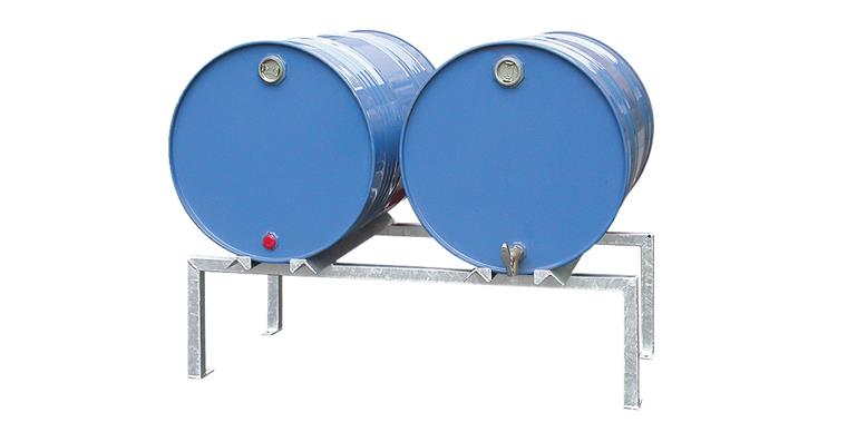 Drum stand zinc-plated for 2x200 l drum 1230x650x415 mm