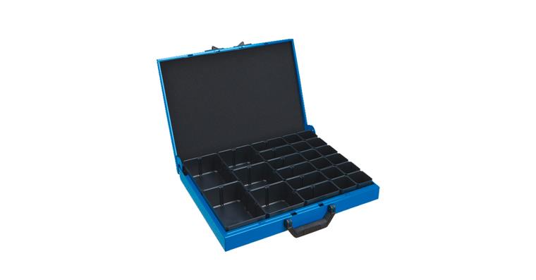 Small parts magazine metal case KM 321 8 compartments WxHxD 440x66x330 mm