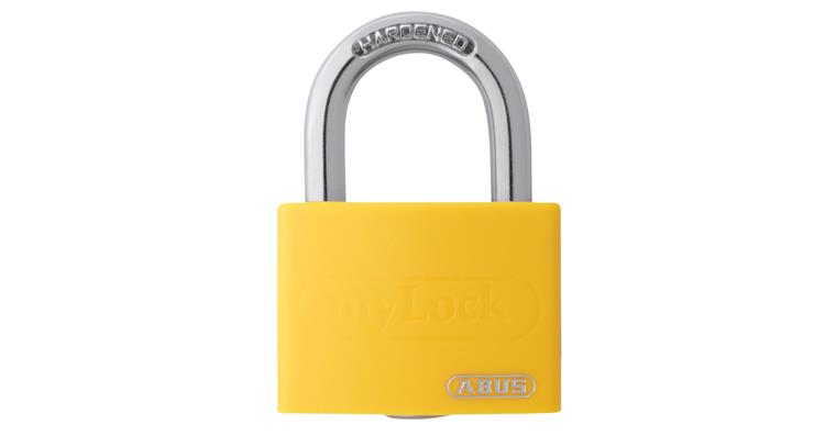 Padlocks myLock shackle diameter 6.5 mm yellow 43x18x61.5 mm