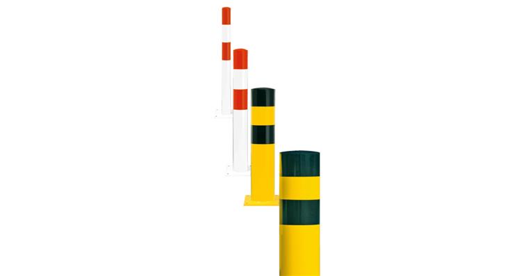 Crash prot. bollard red/white for indoor and outdoor use dia. 90mm height 1200mm