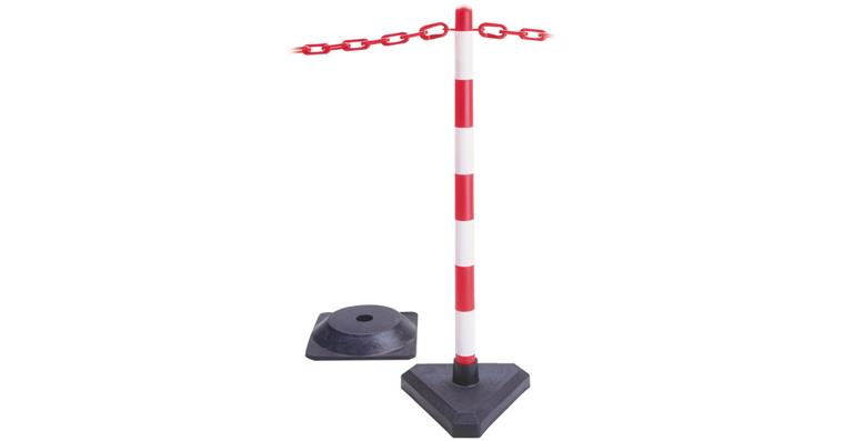 Ketten-Warnständer gelb/schwarz Hartgummifuß viereckig Höhe 870 mm