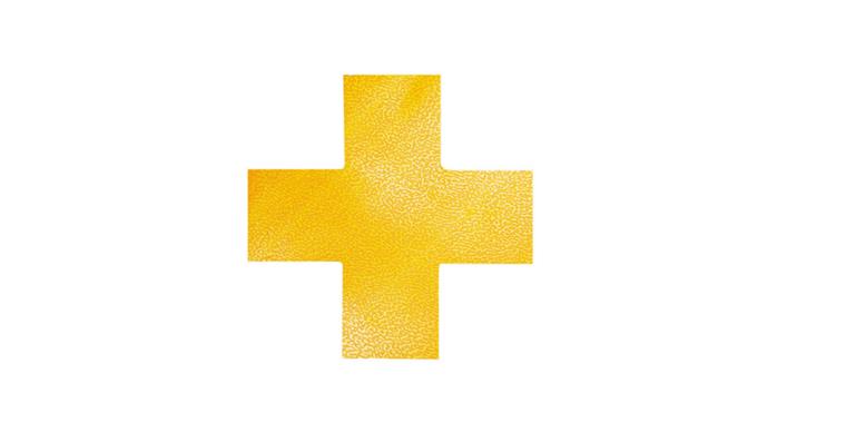 Stellplatzmarkierung Kreuz-Form gelb selbstklebend Pack=10 Stück 150x150 mm