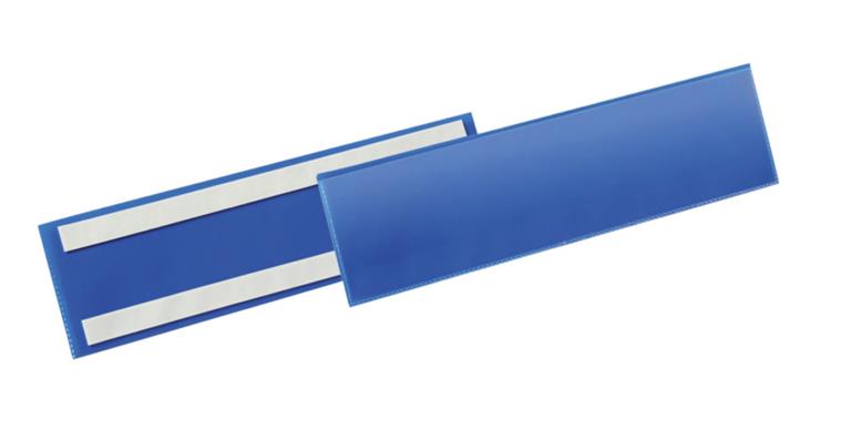 Etikettentasche 50 Stück selbstklebend 1/3 A4 Querformat 297x74 mm dunkelblau