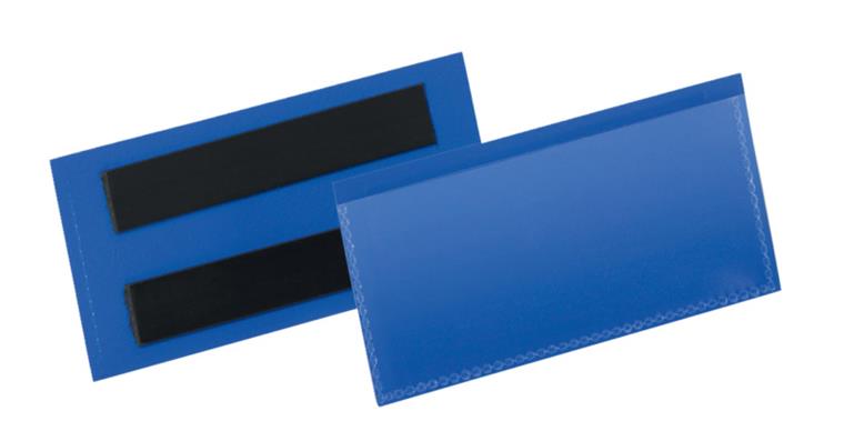 Etikettentasche magnetisch 100x38mm Dunkelblau Pack=50 Stück