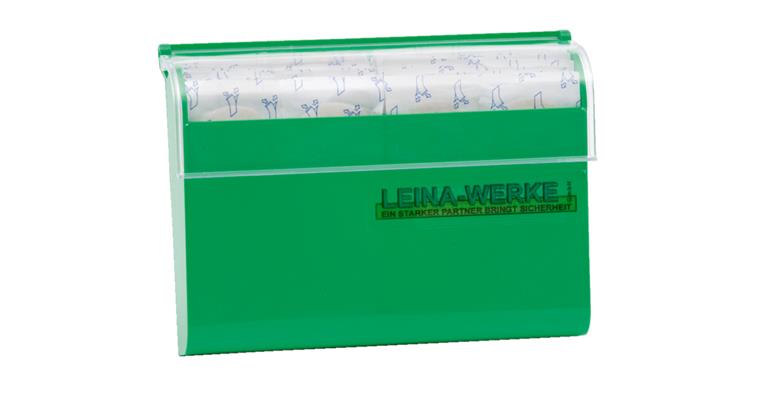 Plaster dispenser plastic green including 70 plaster strips EL