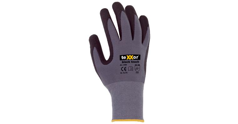 Nylon knitted glove black Touch® pack = 12 pairs size 7